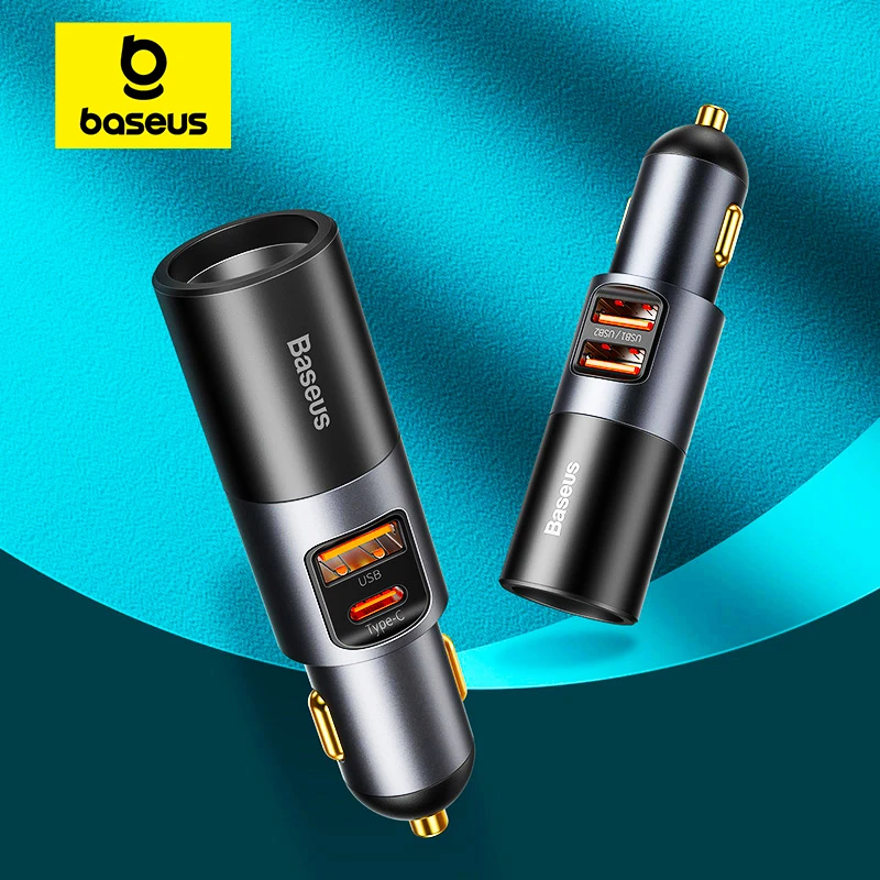 Baseus 120W Car Charger QC 3.0 PD 3.0 USB Phone Car Charger For iPhone 12 Pro Samsung Xiaomi Expansion Port Mobile Phone Charger
