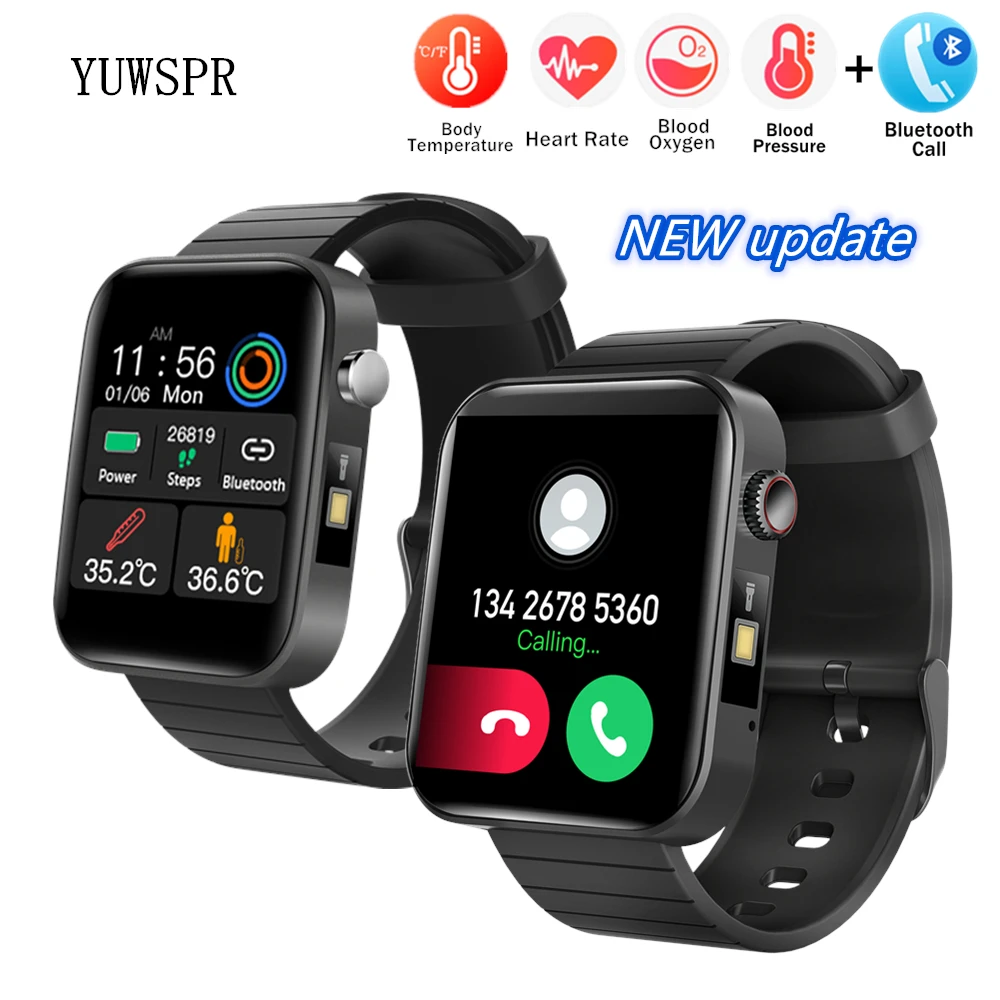 T68 Smart Watches Measure Body Temperature Heart Rate Blood Pressure Monitor Sports Watch with ECG PPG SPO2 Gift for Men Women