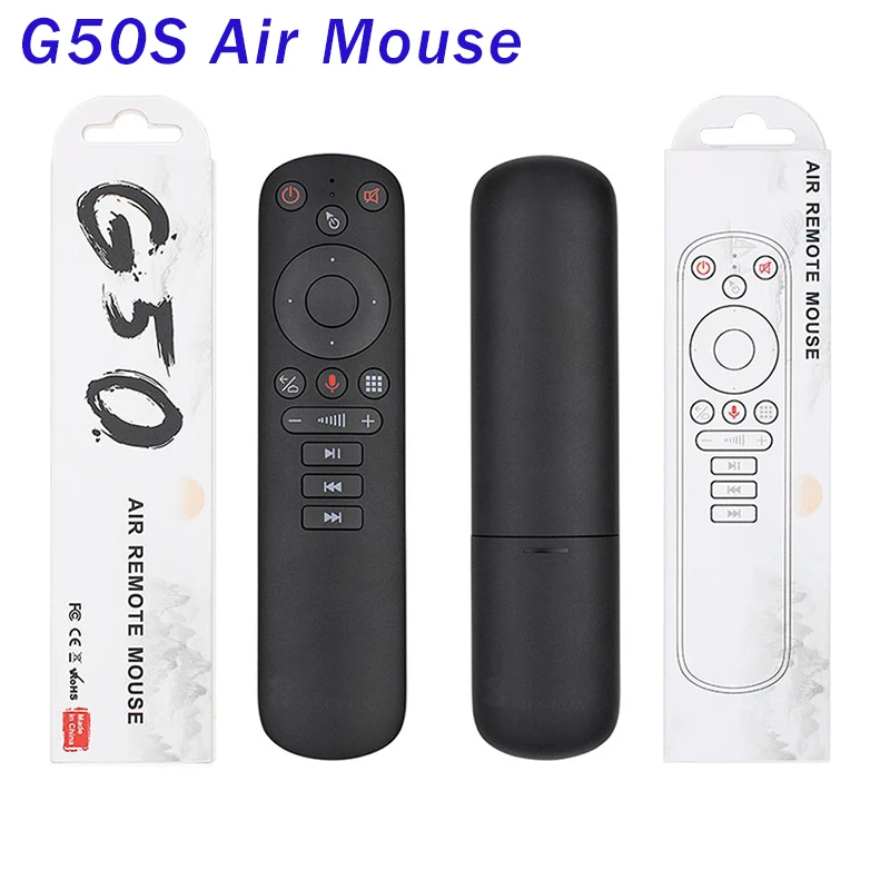 G50S Fly Air Mouse Google Voice IR learning Microphone Gyroscope remote control 2.4G Wireless G50 for X96 mini X96 MAX VS G30S