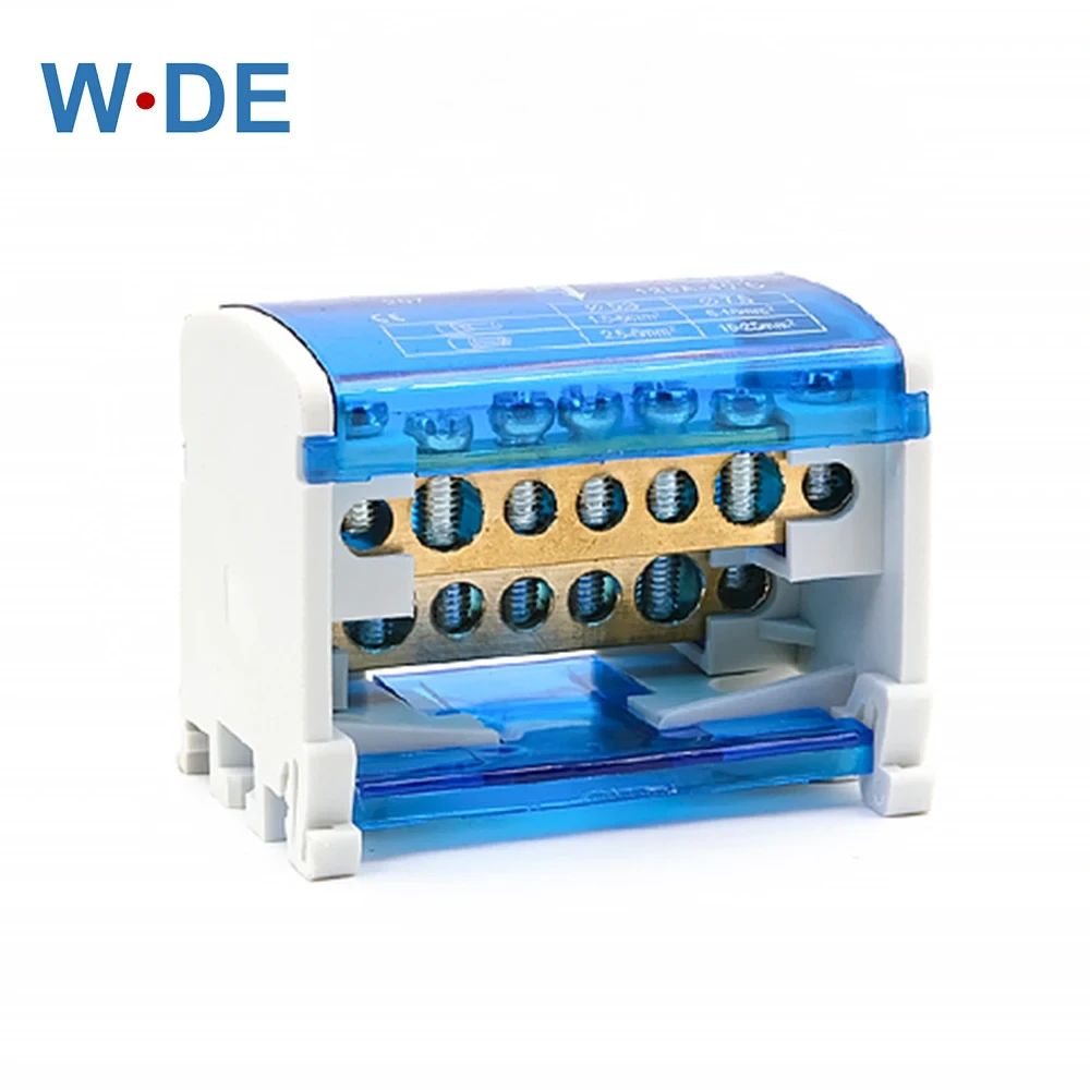 Din Rail Terminal Block WDH207 Power Distribution Box Modular Screw Connection Block Universal Electric Wire Junction Box