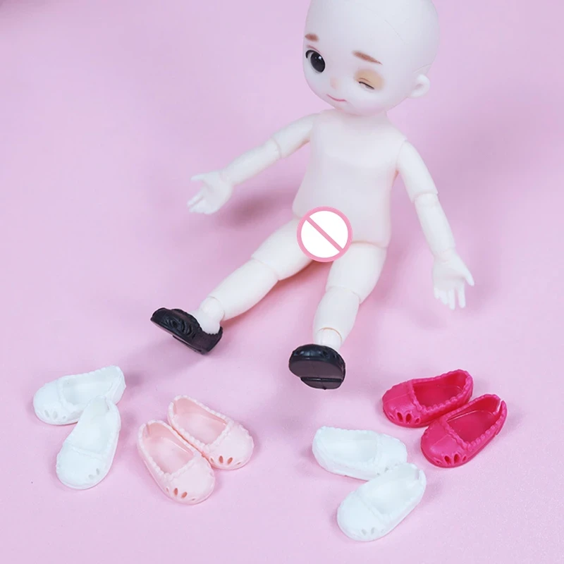 New 4 Pairs High Quality Shoes for 16cm BJD Dolls Stand Other Accessories General-Purpose for 1/8 Doll Body PVC Shoes