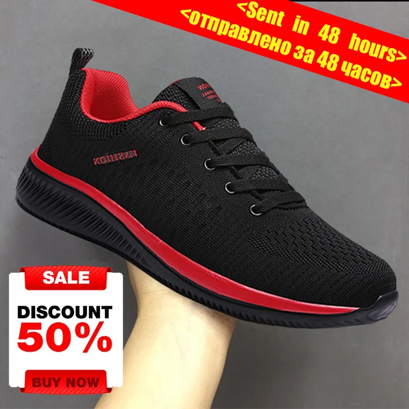 Sport Shoes Men Lightweight Running Sneakers Walking Casual Breathable Shoes Non-slip Comfortable black Big Size 38-48 Hombre