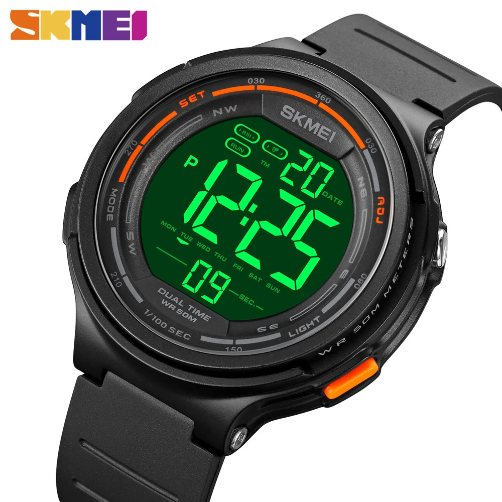 SKMEI New LED Light Digital Mens Sport Watches Count Down 5Bar Waterproof Wristwatch For Men Male Clock Watch reloj hombre 1841
