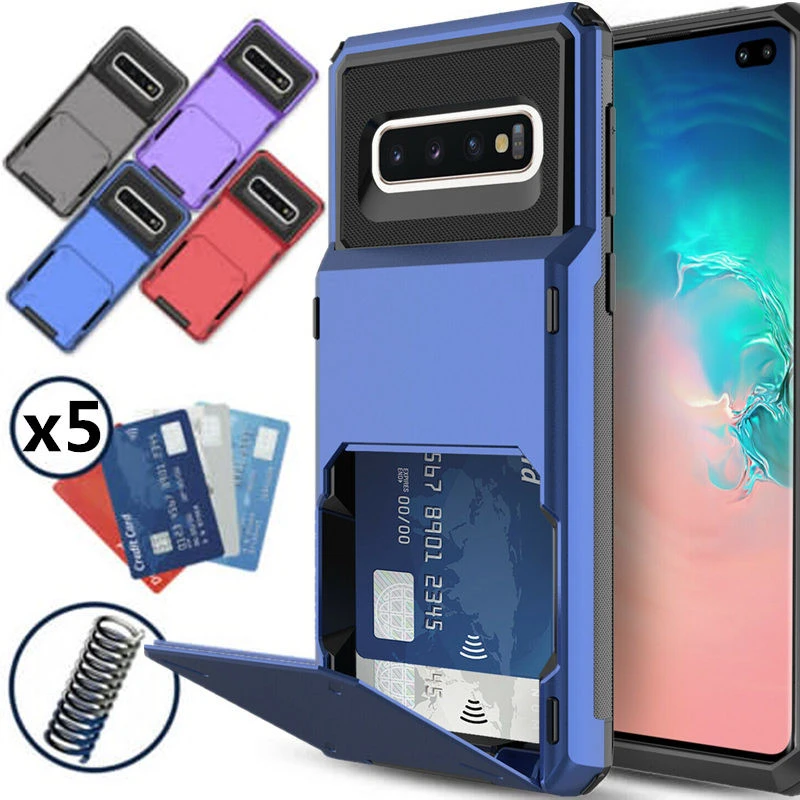 Case for Samsung Galaxy S10 Plus 5G S9 S8 S7 Note 10 9 8 Case Wallet 5-Card Pocket Card Slot Cover For A7 A8 A9 2018 A750 A9S