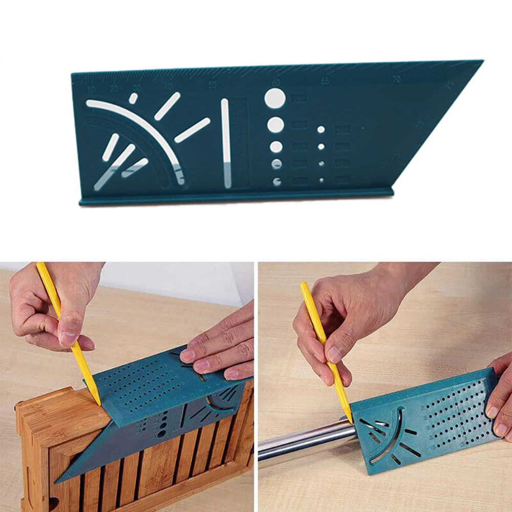 Woodworking 3D Mitre Angle Measuring Square Size Measure Tool Ruler 45 90 Carpenter Tools Gauge  Marking Tools Angle Ruler