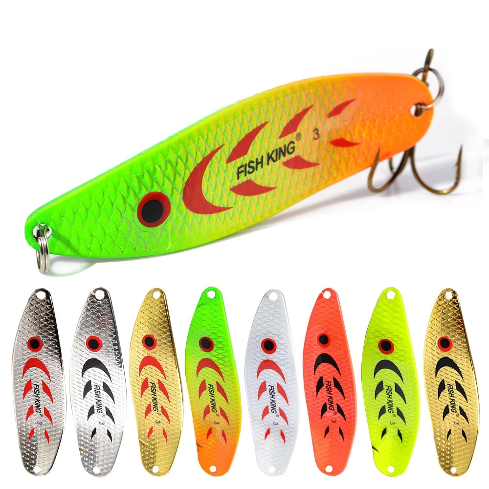 FTK Spoon Lure 1PCS 8 Color 20G 30G  Fishing Lure Noise Sequin Paillette Carp Hard Fishing Baits Carbon Steel Treble 1#Hook