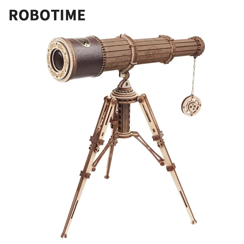 Robotime Rokr 1:1 DIY 314pcs Telescopic Monocular Telescope Wooden Model Building Kits Assembly Toy Gift for Children Adult