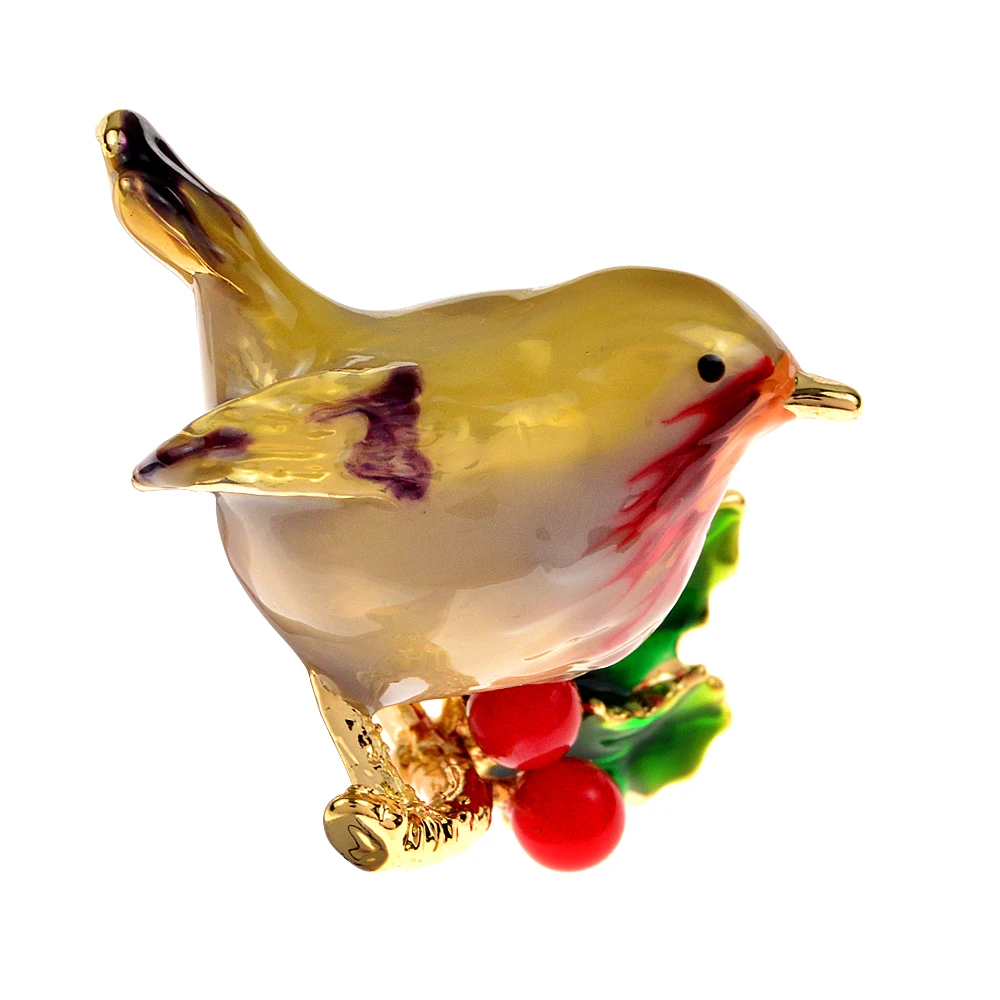 CINDY XIANG Multicolor Robin Bird Brooch Pins High Quality Enamel Animal Brooches For Friends Christmas New Year Jewelry Gifts