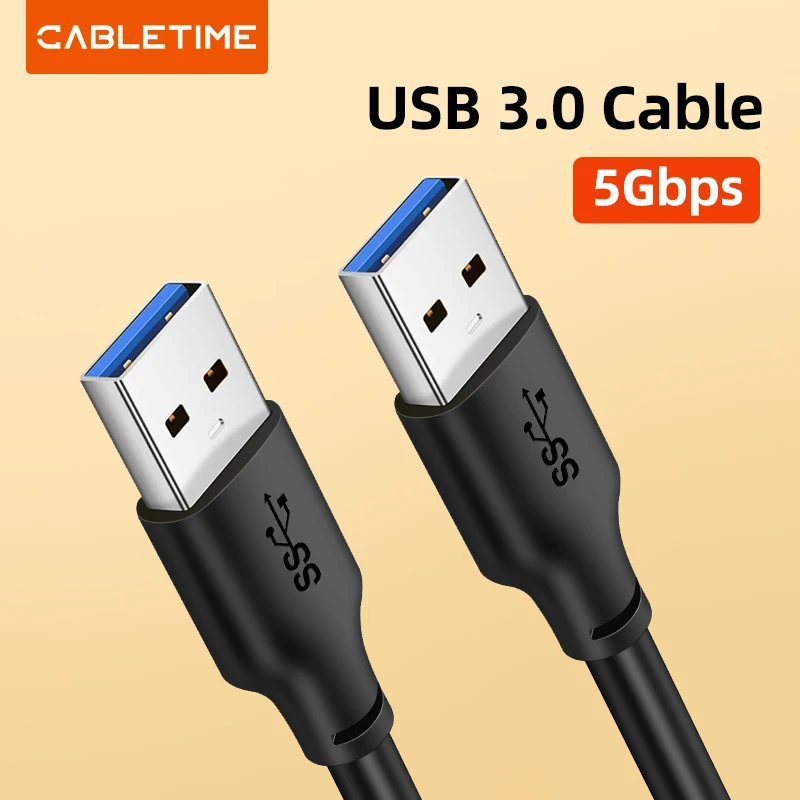 CABLETIME USB to USB A Male Cable 5Gbps USB A Male USB 3.0 Extender for Radiator HardDisk USB 2.0Cable C266