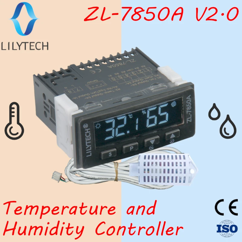 ZL-7850A ver 2.0, Incubator, Cheese or Sausage Deposit, Wet Sauna Control, Humidity Temperature Controller, Hygrostat Thermostat