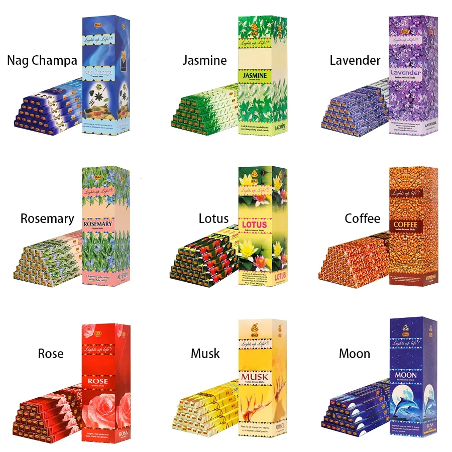 Twenty Kinds Indian Incense Sticks 6/12/25 Tubes Nag Champa Lavender white sage Stick Incenses Tibetan Scents for Home