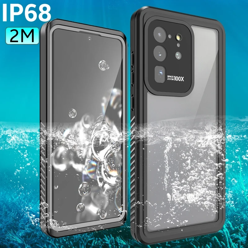 2M IP68 Waterproof Case for Samsung Galaxy S20 Ultra/S20+ Plus/S20 5G Shockproof Outdoor Diving Case Cover For Galaxy S10 S9 S8