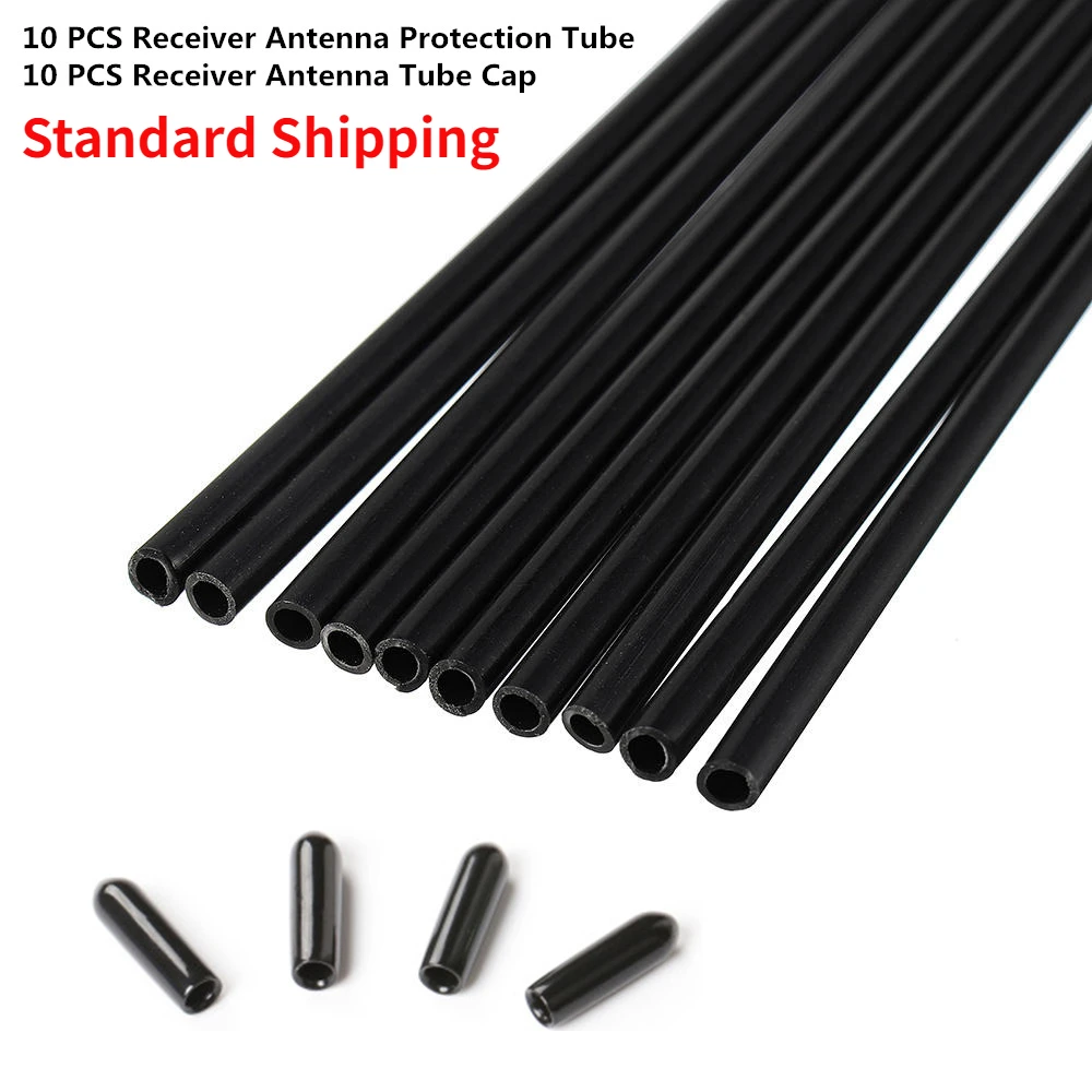 20PCS 150mm Black Receiver Antenna Protection Tube with Tube Cap Cover Fixed Pipe Shielded Tube for FLYSKY FRSKY TBS Receivers