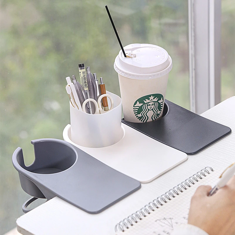 Creative Coffee Drink Cup Holder Table Side Water Cup Shelf Office Desktop Computer Desk Fixed Cup Holder Desk Storage Clip