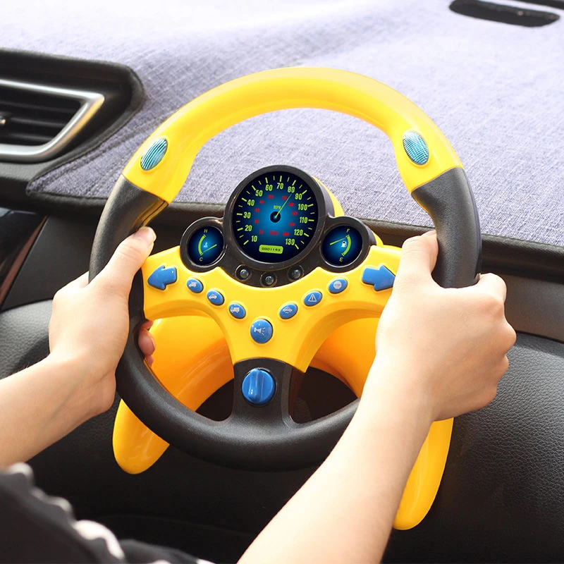 Eletric Simulation Steering Wheel Toy with Light Sound Baby Kids Musical Educational Copilot Stroller Steering Wheel Vocal Toys