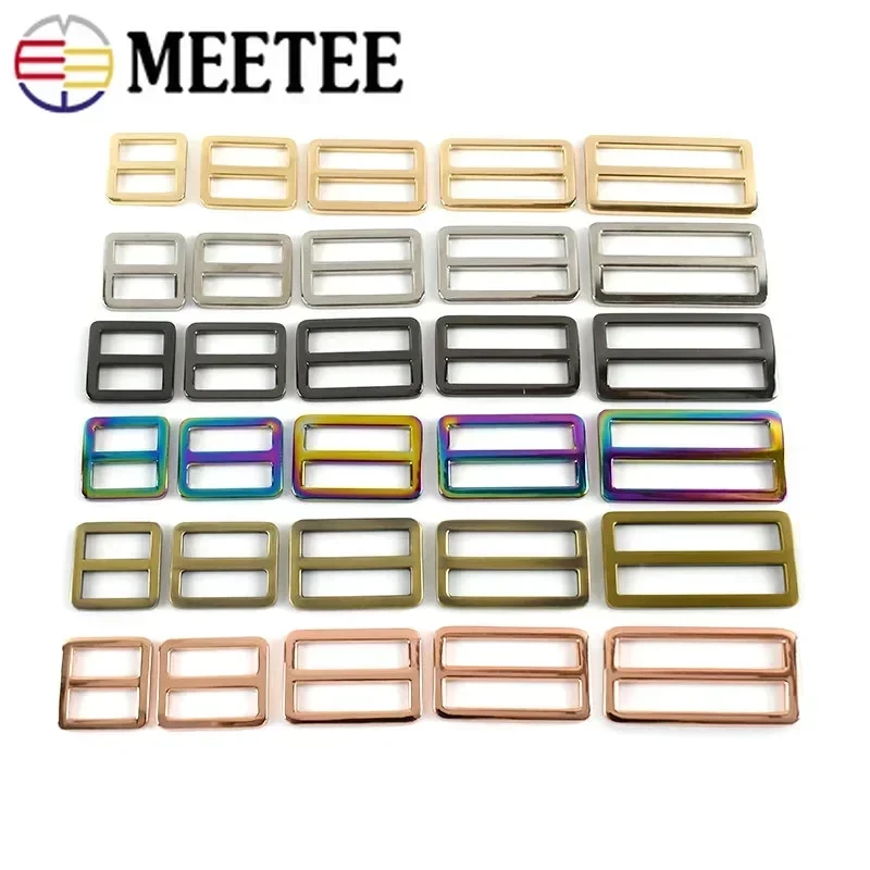 5/10pcs 20-50mm Bags Strap Buckles Metal Slider Tri Glide Adjust Belt Buckle for Webbing Shoes Clothes Leather Part Accessories