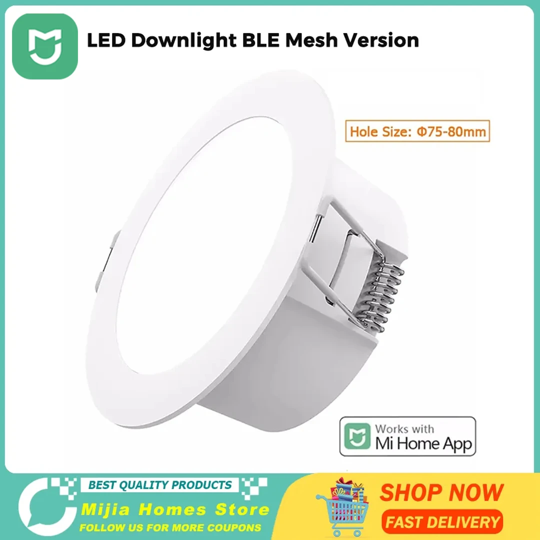 2021 Xiaomi Mijia Smart Led Downlight Bluetooth Mesh Version Controlled By Voice Smart Remote Control Adjust Color Temperature