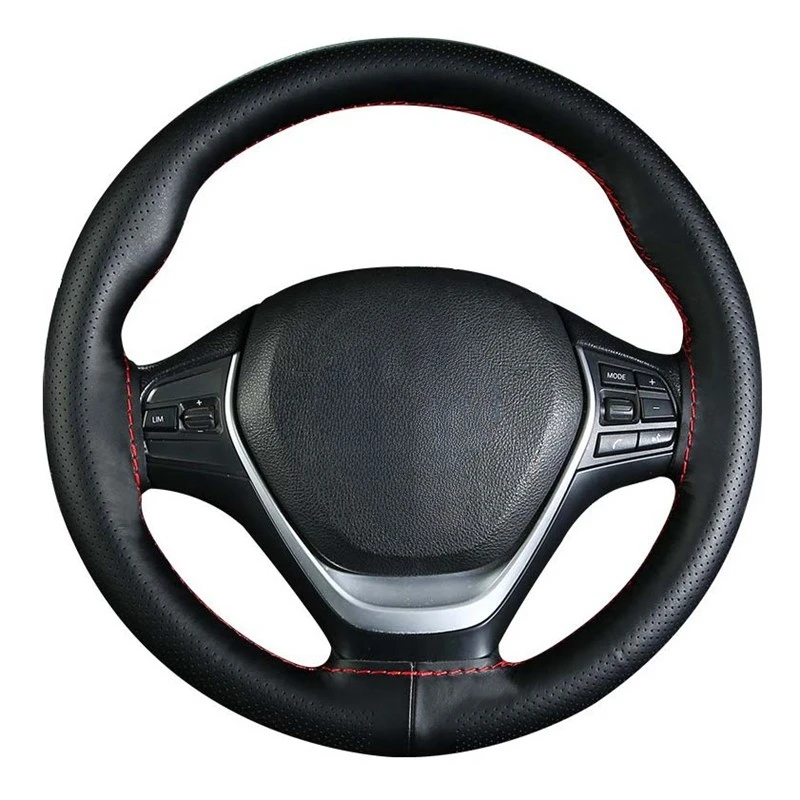 Car Steering Wheel Covers Braid DIY 38cm Soft Artificial Leather Car Covers Car With Needle And Thread Auto Accessories