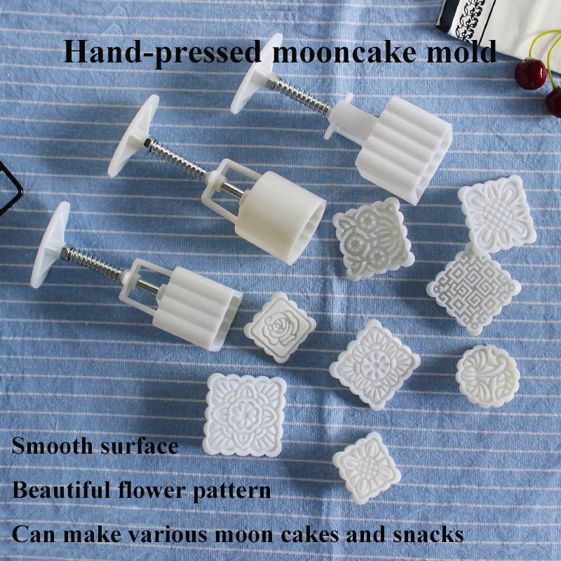 Mooncake Mold Mid Autumn Festival Mooncake Mould DIY Hand Pressure Fondant Decoration Tools Moon Cake Mold