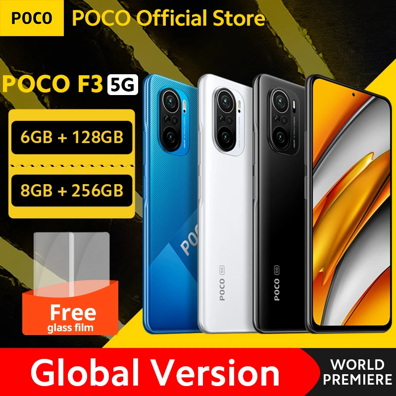 [World Premiere In Stock] Global Version POCO F3 5G Smartphone Snapdragon 870 Octa Core 128GB/256GB 6.67