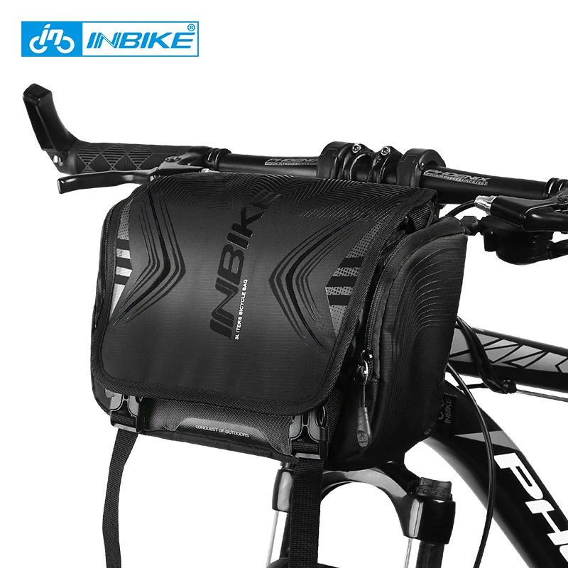 INBIKE Waterproof Bike Bag Large Capacity Handlebar Front Tube Bag Bicycle Pocket Shoulder Backpack Cycling Bike Accessories