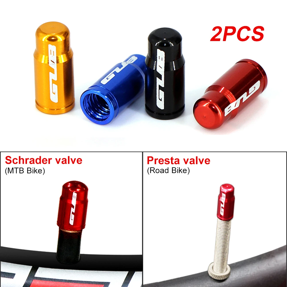 2pcs Aluminum Bicycle Tire Valve Cap Ultralight Mountain Road Bike Tyre Cap Schrader/Presta Tire Valve Protector MTB Accessories