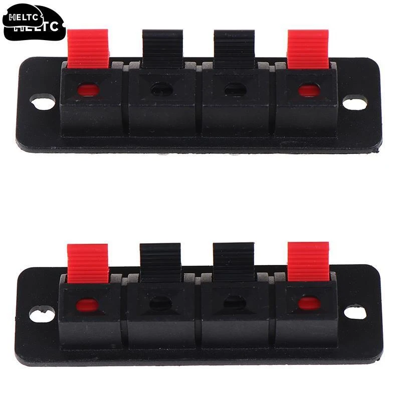 2Pcs Plastic 4 Positions Connector Terminal Push In Jack Spring Load Audio Speaker Terminals Breadboard Clips