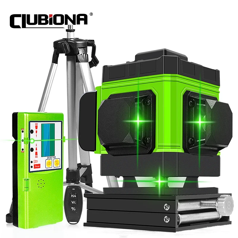 Clubiona IE12A Economic Floor and wall Green Lines Remote control 3D Laser Level With Li-ion battery