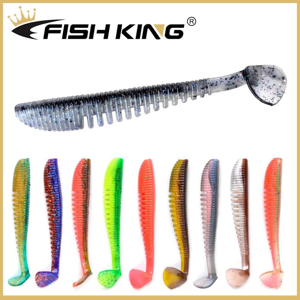 FISH KING Awaruna Fishing Lure 75mm 100mm 125mm Artificial Baits Wobblers Soft Lures Shad Carp Odor attractant Silicone Baits