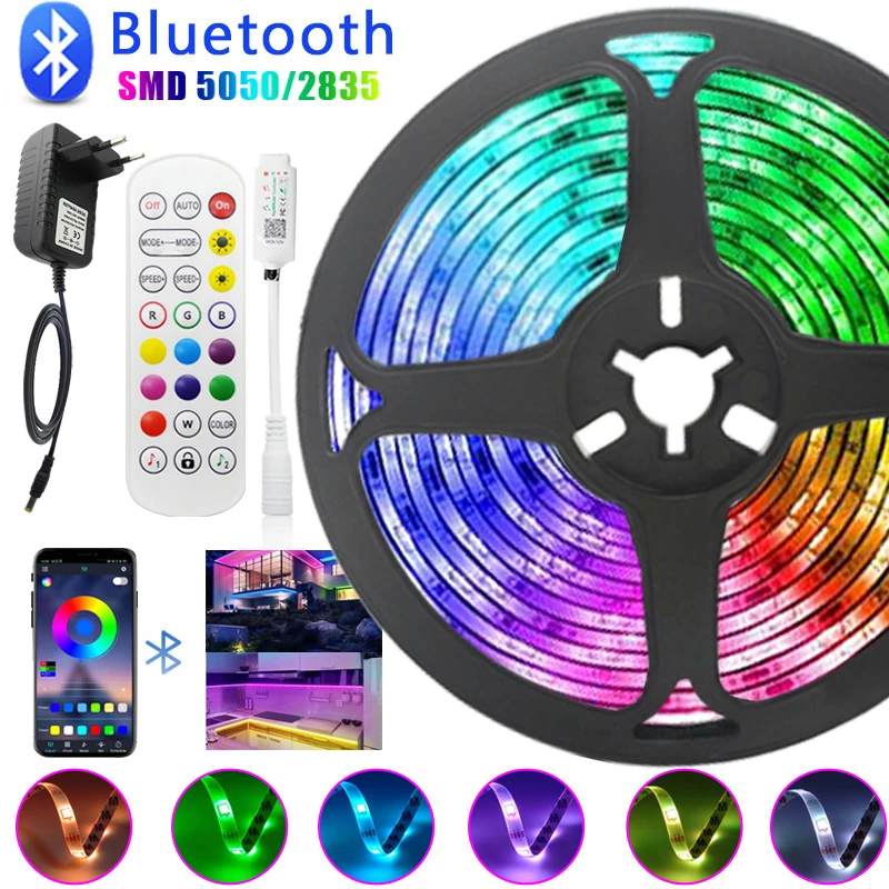 Bluetooth Music 5M 10M 15M LED Strip Light RGB 5050 SMD 2835 Luces LED Light for Room 12V Neon LED Strip Christmas RGB Tape