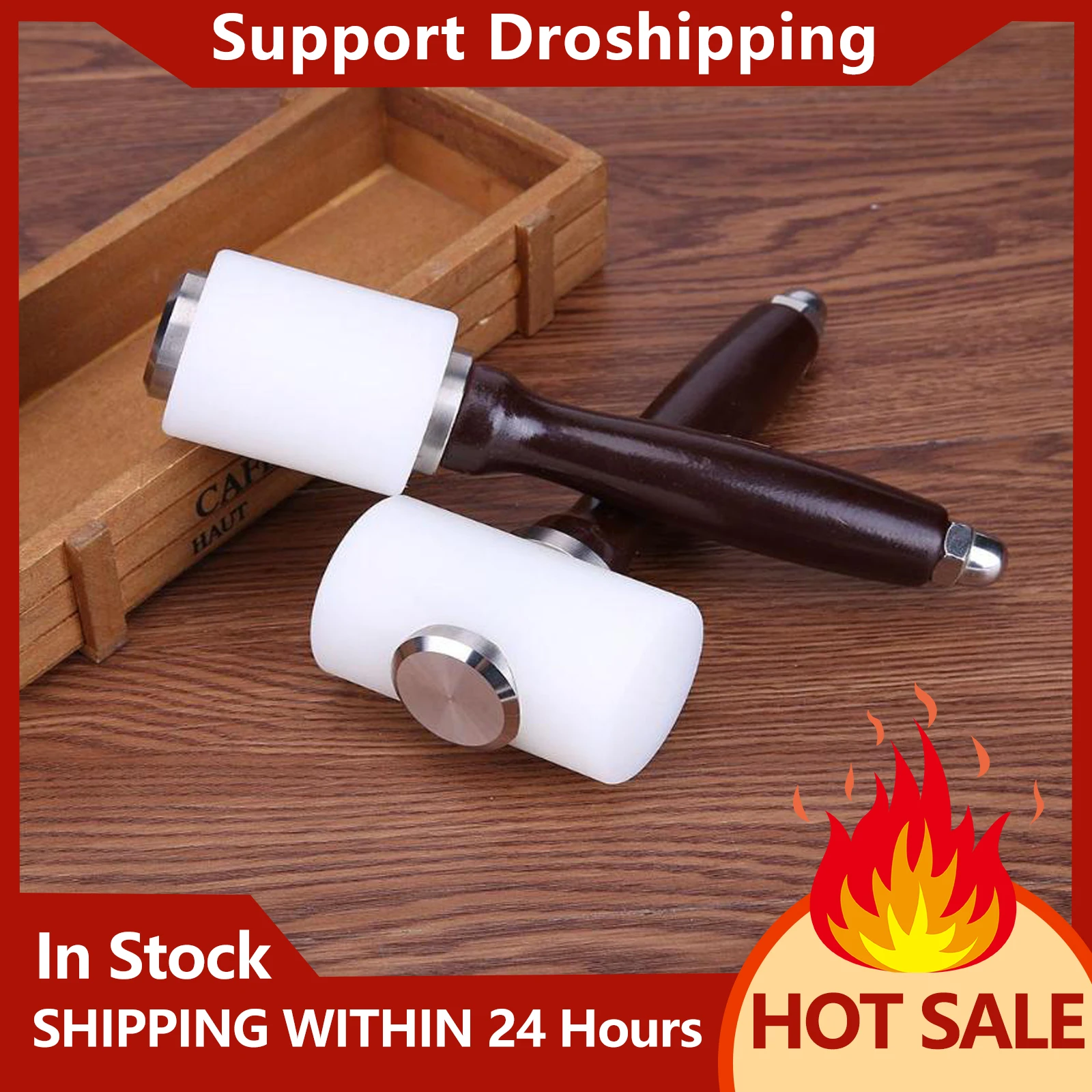 Leather Carving Hammer Printing Tool 3 Types DIY Craft Cowhide Punch Cutting Sew Nylon Hammer Tool Kit with Wood Handle 2019