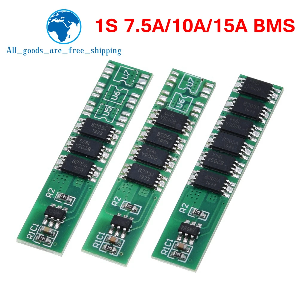 TZT  1S 7.5A 10A 15A 3.7V Li-ion 3 4 6MOS BMS PCM Battery Protection Board PCM for 18650 Lithium Lion Battery
