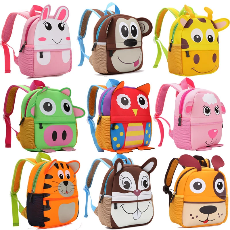 2020 New 3D Children School Bags for Girls Boy Children Backpacks Kindergarten Cartoon Animal Toddle Kids Backpack for 2-5 years