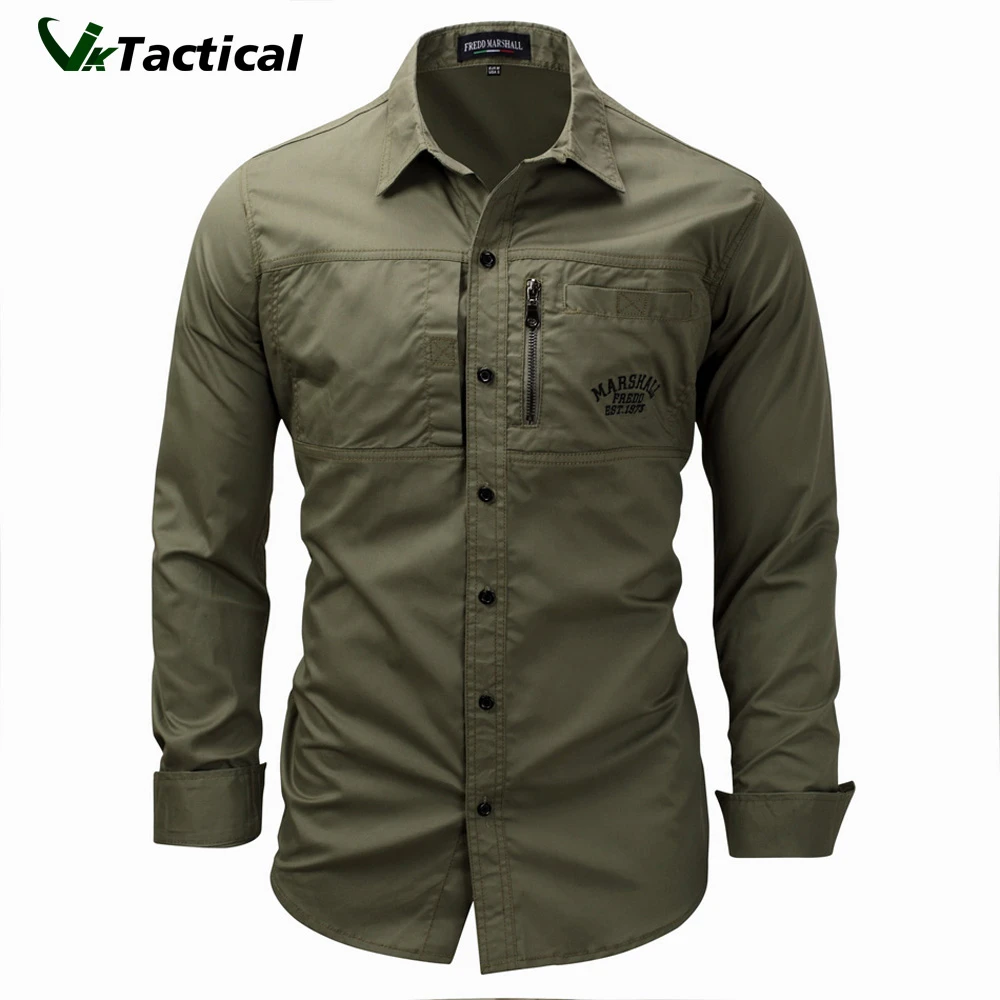 High quality Men's Slim Fit Dress Shirts Masculina Business Male Long Sleeves Army Casual Turn Down Neck Shirt Homme 3XL