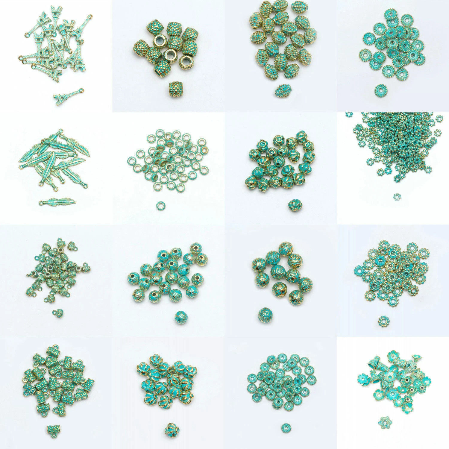 20-1000Pcs Retro Tibetan Silver Copper Green Gold Beads Spacer Bead Caps Charms For Jewelry Necklace Bracelet DIY Findings