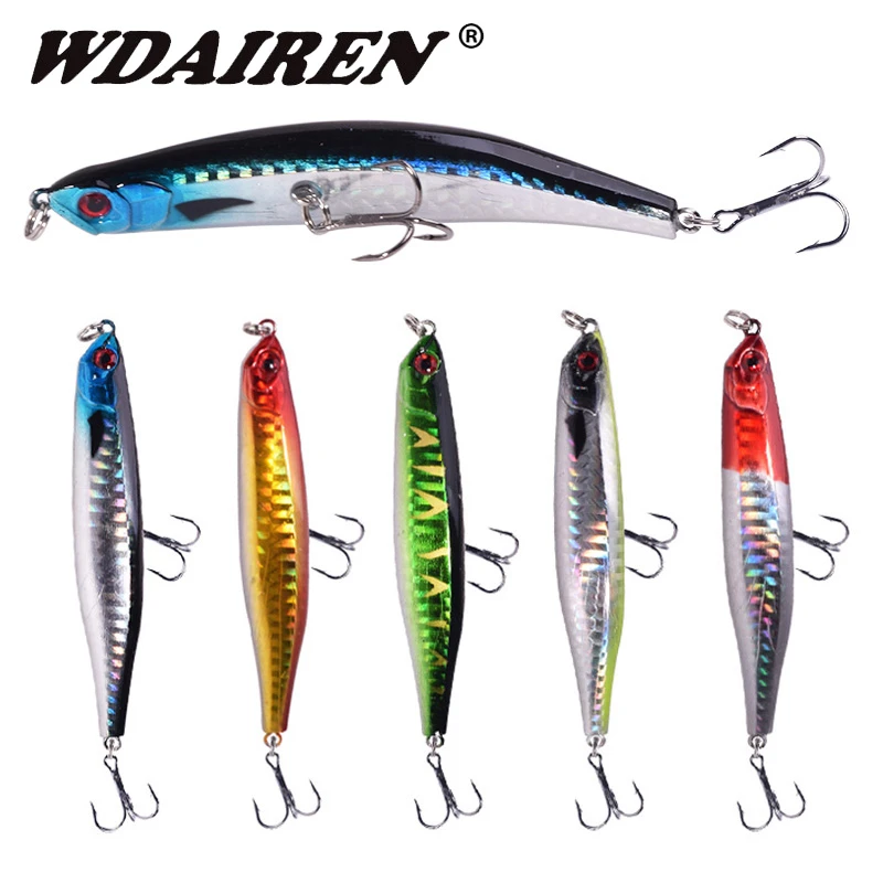 WDAIREN 9cm 8g Top Water Pencil Hard Fishing Lure Sub Surface Dying Floating Artificial Bait With Hook Bass Pike Pesca Tackle