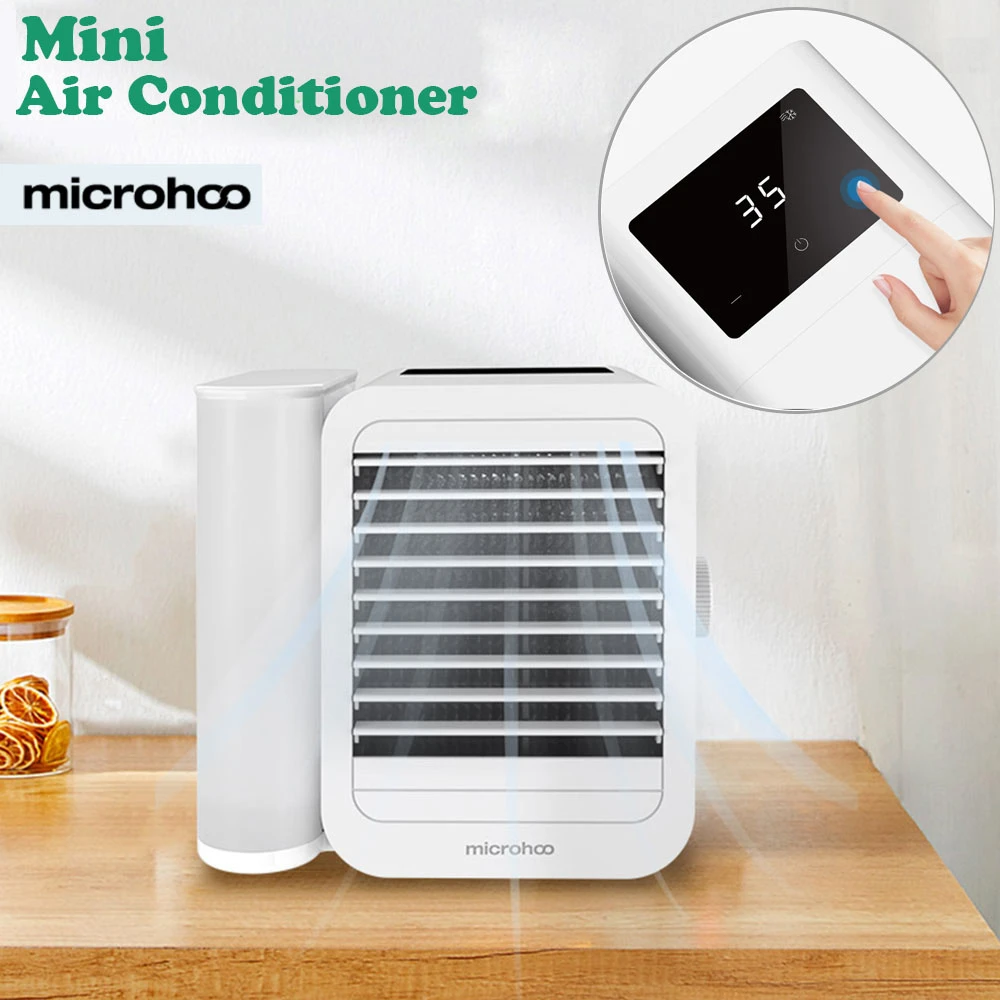 Newest Xiaomi Microhoo 3 In 1 Mini Air Conditioner Water Cooling Fan Touch Screen Timing Artic Cooler Humidifier Bladeless Fan