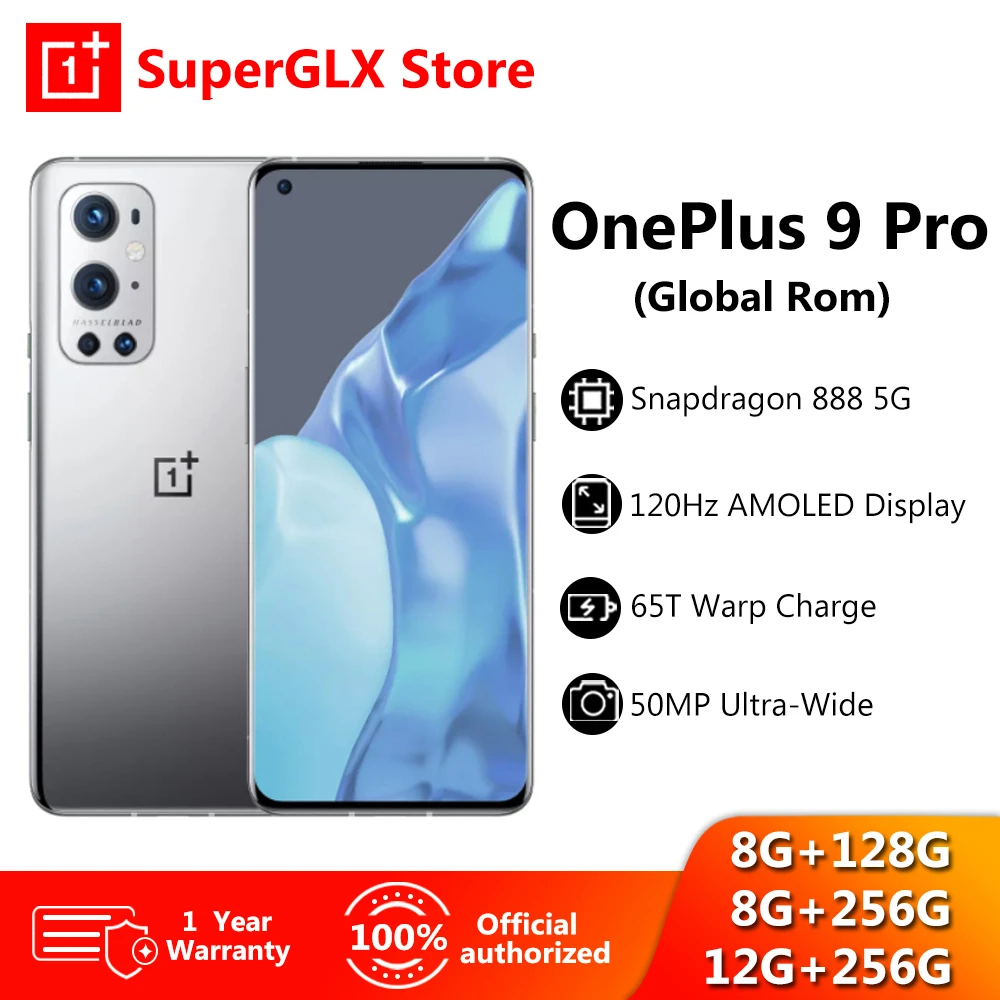 Global Rom OnePlus 9 Pro 5G Smartphone Snapdragon 888 120Hz Fluid Display 2.0 Hasselblad 50MP Ultra-Wide Oneplus 9pro Phone