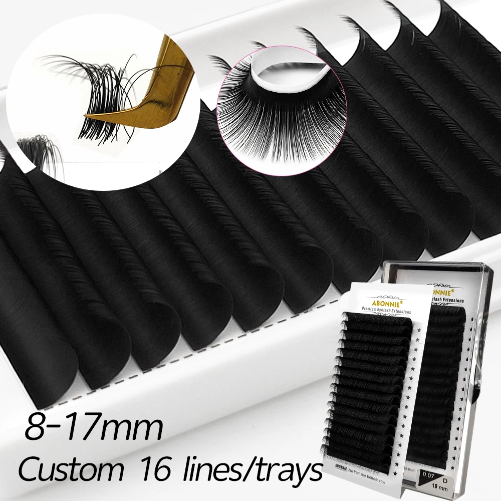 Abonnie Individual Classic Eyelash Extension C/D Curl Lashes Extension Russian Volume Lashes Matte Faux Mink Professional Cilios