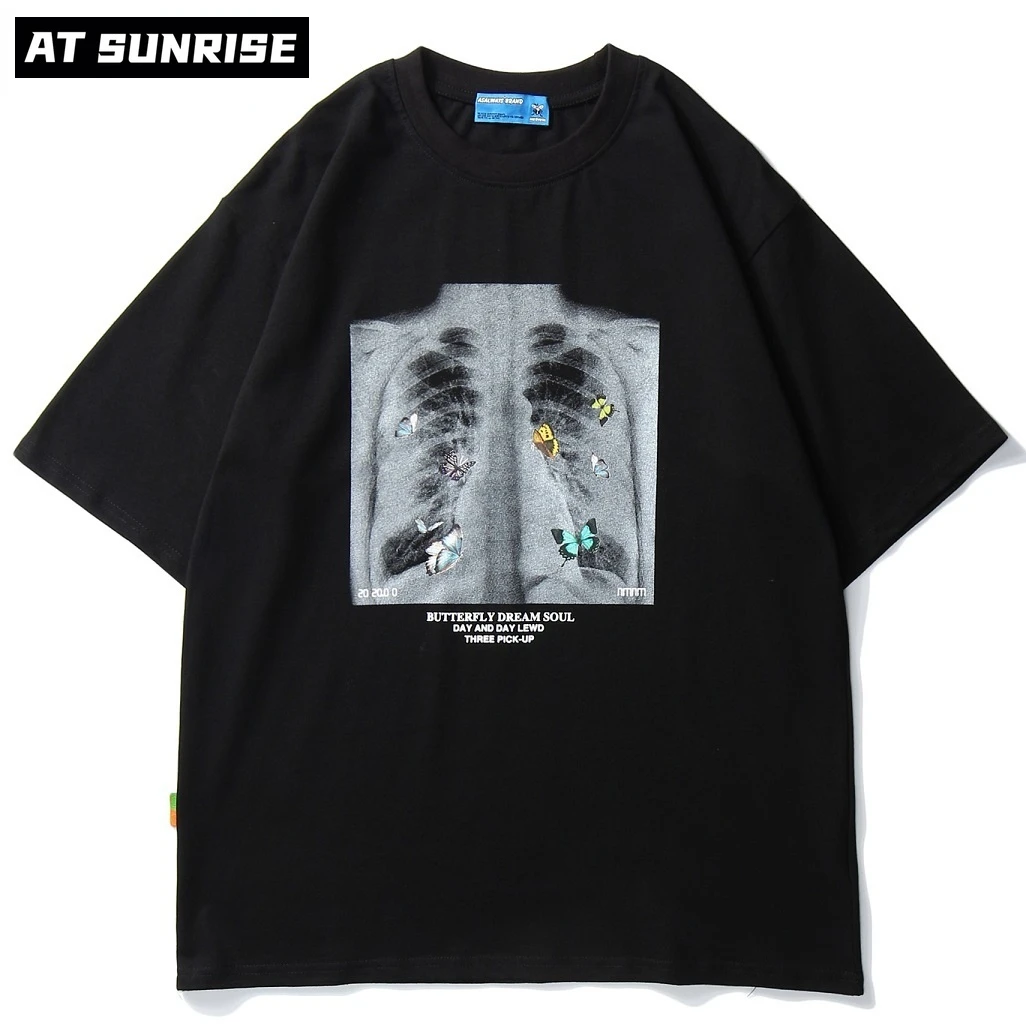 Men Women Hip Hop T Shirt Xray skeleton Graphics print T-Shirt Streetwear Harajuku Tshirt Oversized Summer Black Casual Tops tee