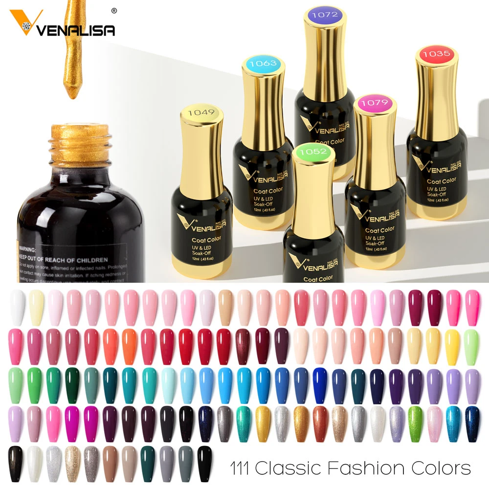 #60751 Venalisa Nail Gel Polish High Quality Nail Art Salon Tip 120 Color 12ml VENALISA Soak off Organic UV LED Nail Gel Varnish