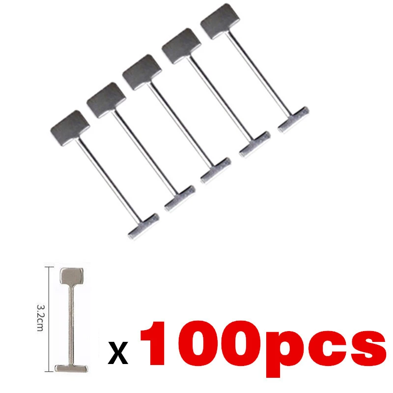 100 Pcs Replacement Steel Needles for Flooring Wall Tile Leveling System Leveler Replaceable Pin Tiling Construction Tools 1.5mm