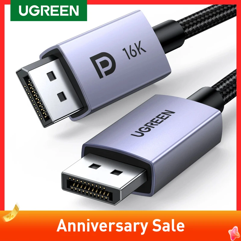 UGREEN  Displayport Cable 8k 60Hz 32.4Gbps 165Hz Display Port 1.4 Audio Cable for Laptop TV Video PC DP1.2 Gaming Accessories