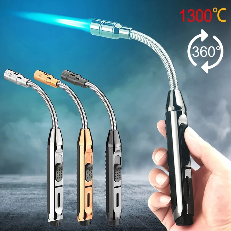 Candle BBQ Kitchen Cooking Gas Lighter Butane Torch Turbo Lighter Jewelry Welding Cigar Smoking Metal Cigarette Lighters