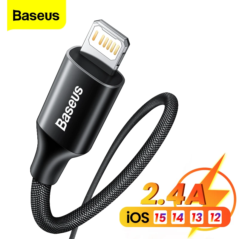 Baseus USB Cable For iPhone 13 12 11 Pro Max X XR XS 8 7 6s 6 iPad Fast Data Charging Charger USB Wire Cord Mobile Phone Cables