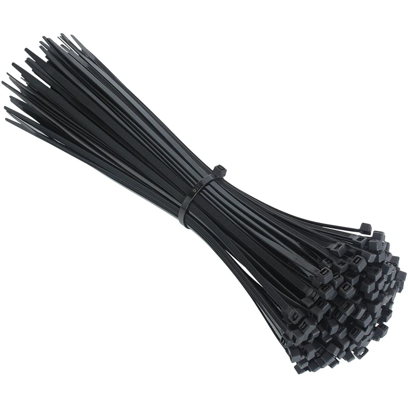 Plastic nylon cable tie 100 PCS black 5X300 cable tie fixing ring 3X200 cable tie zipper with 5X200 self-locking nylon cable tie