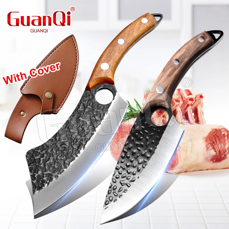 Kitchen Chef Boning Knifes Sharp Handmade Forged Clad Steel Camping Slicing Cleaver Butcher Knifes  For Cutting Vegetables