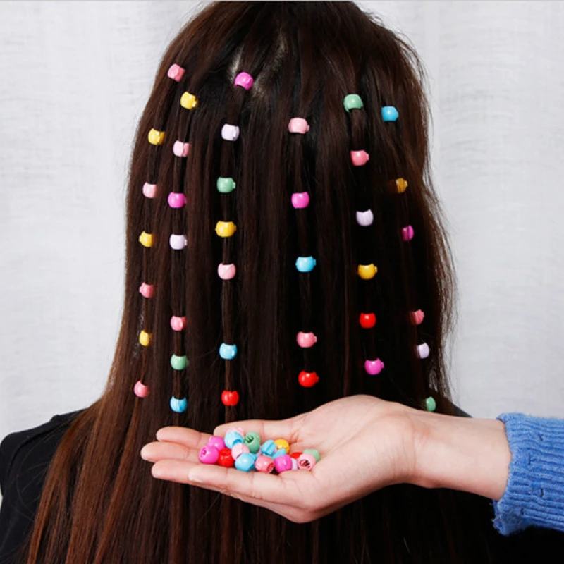Mini Hair Claw Clips for Women Girls Cute Candy Colors Plastic Hairpins Hair Braids Maker Beads Princess Hair Accessorie
