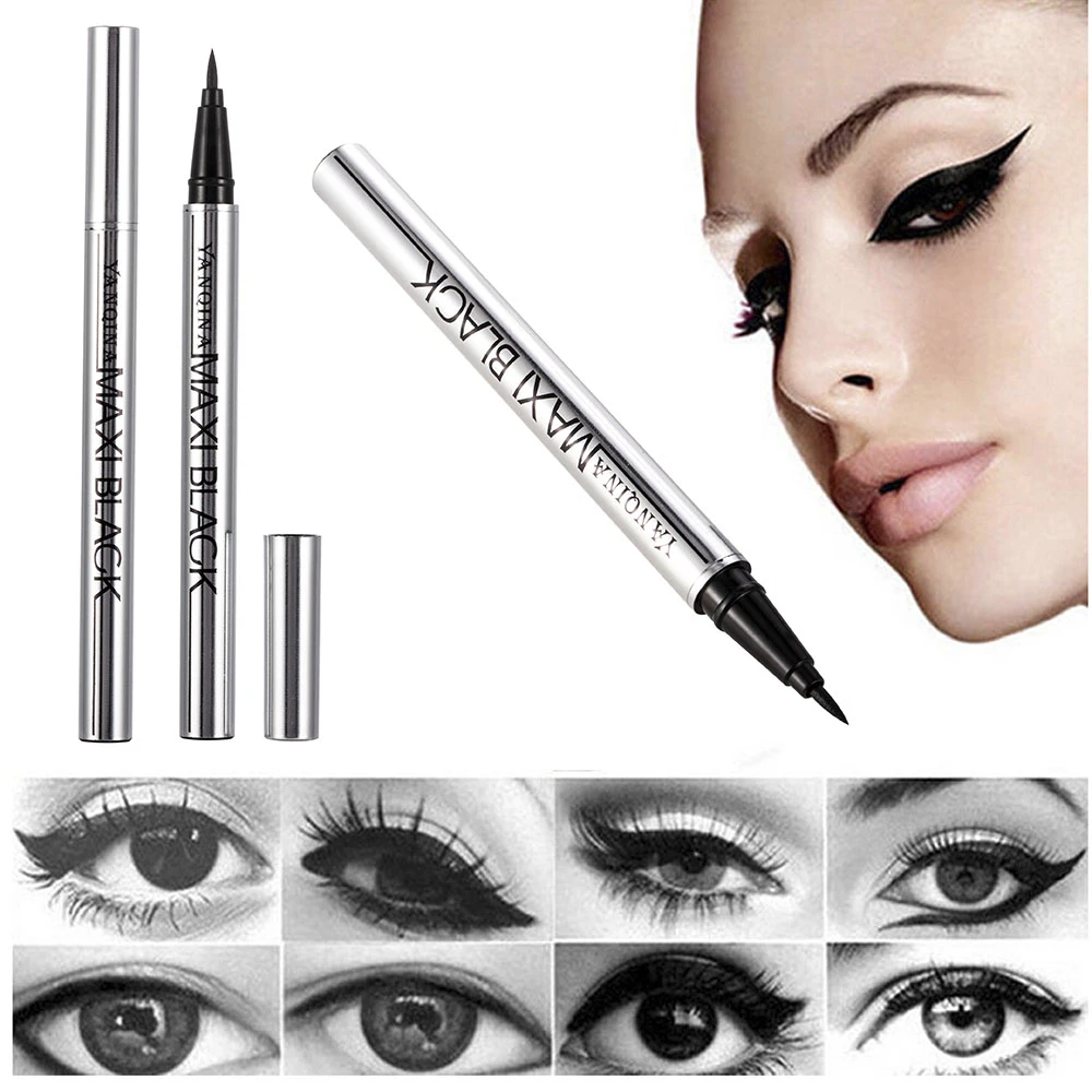 YANQINA Ultimate Black Long Lasting Eye Liner Pencil Waterproof Eyeliner Smudge-Proof Cosmetic Beauty Makeup Liquid Delineador