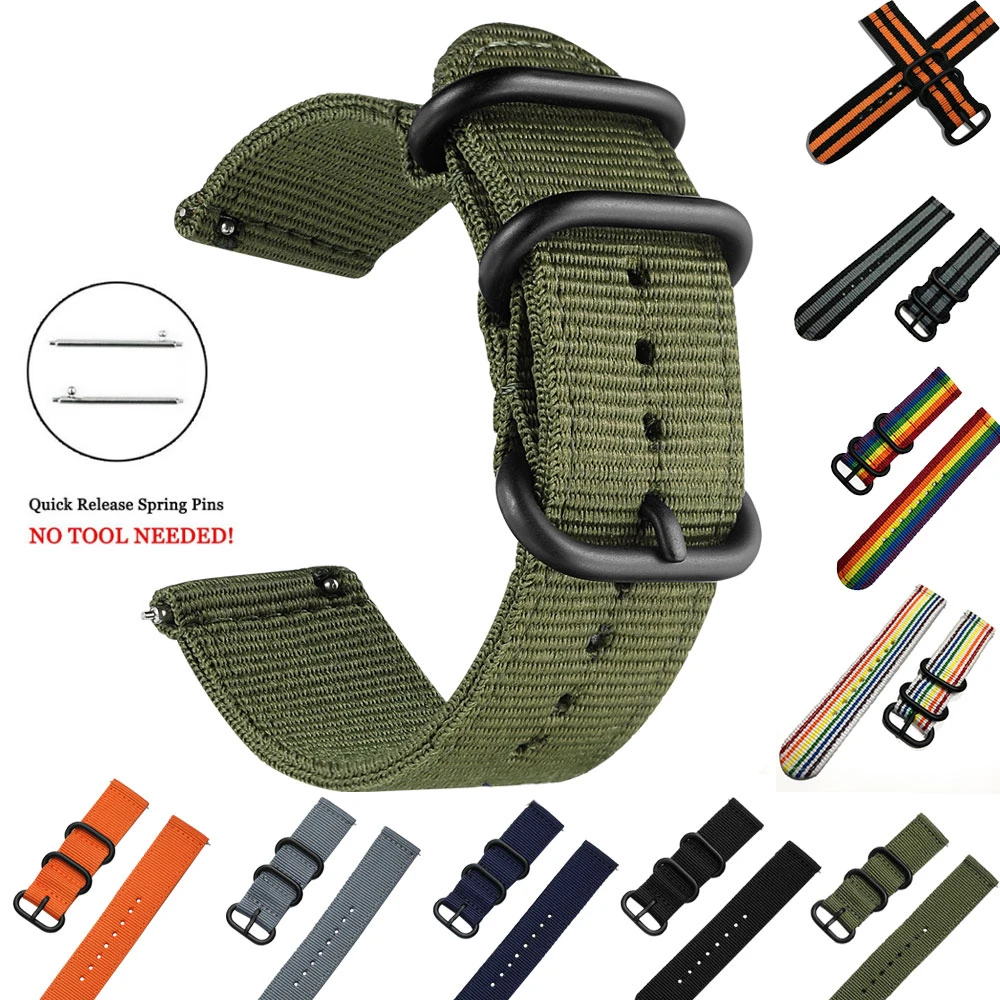 Woven Nylon Watch Sport Strap Band For Samsung Galaxy Gear S3 S2 Classic Bands Amazfit 18mm 24mm 22mm 20mm Fabric band